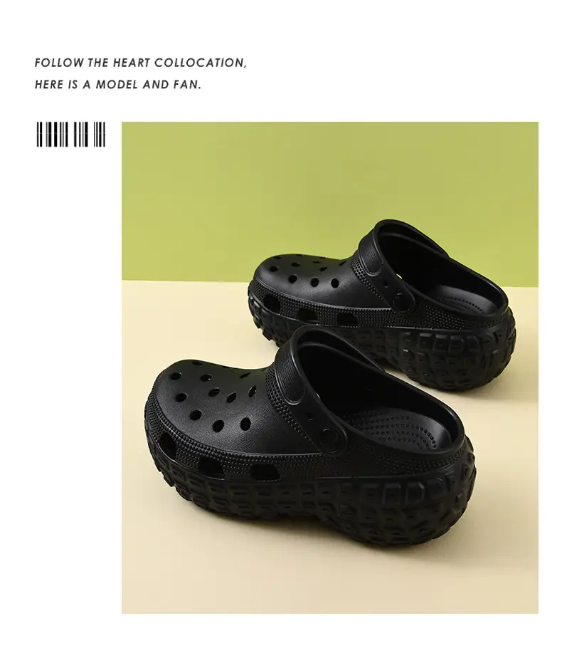 Baotou Women's Outer Wear Non-slip Breathable Deodorant Hole Shoes EVA Wear-resistant Tire Bottom Increased Beach Slippers for Couple — feature 19