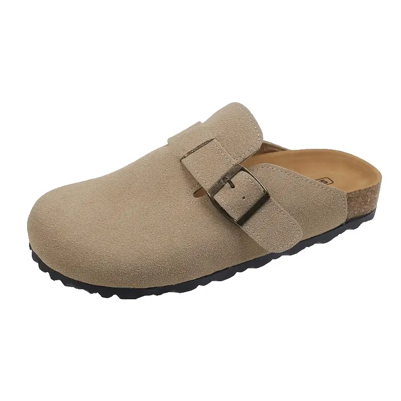 Women's Beige Suede Slip-on Lazy Shoes with Inner Height - Image 8