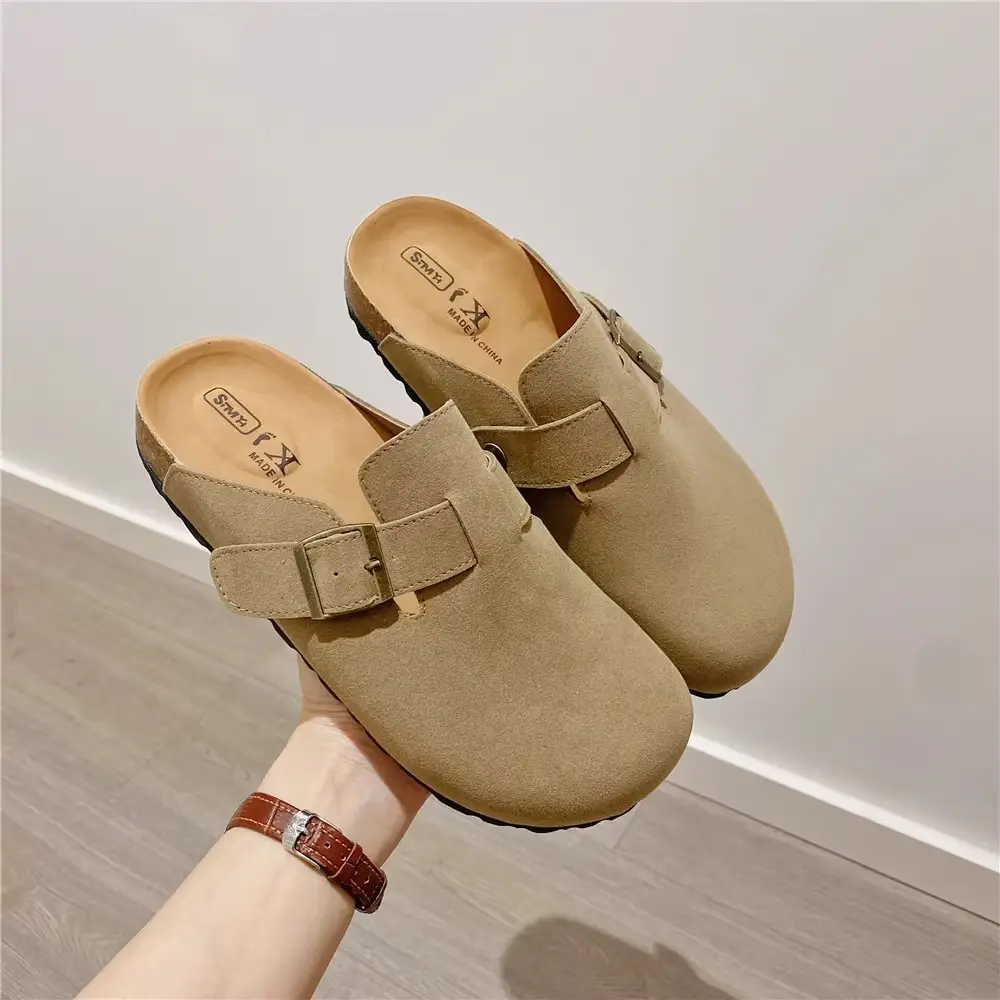 Women's Beige Suede Slip-on Lazy Shoes with Inner Height - Image 2