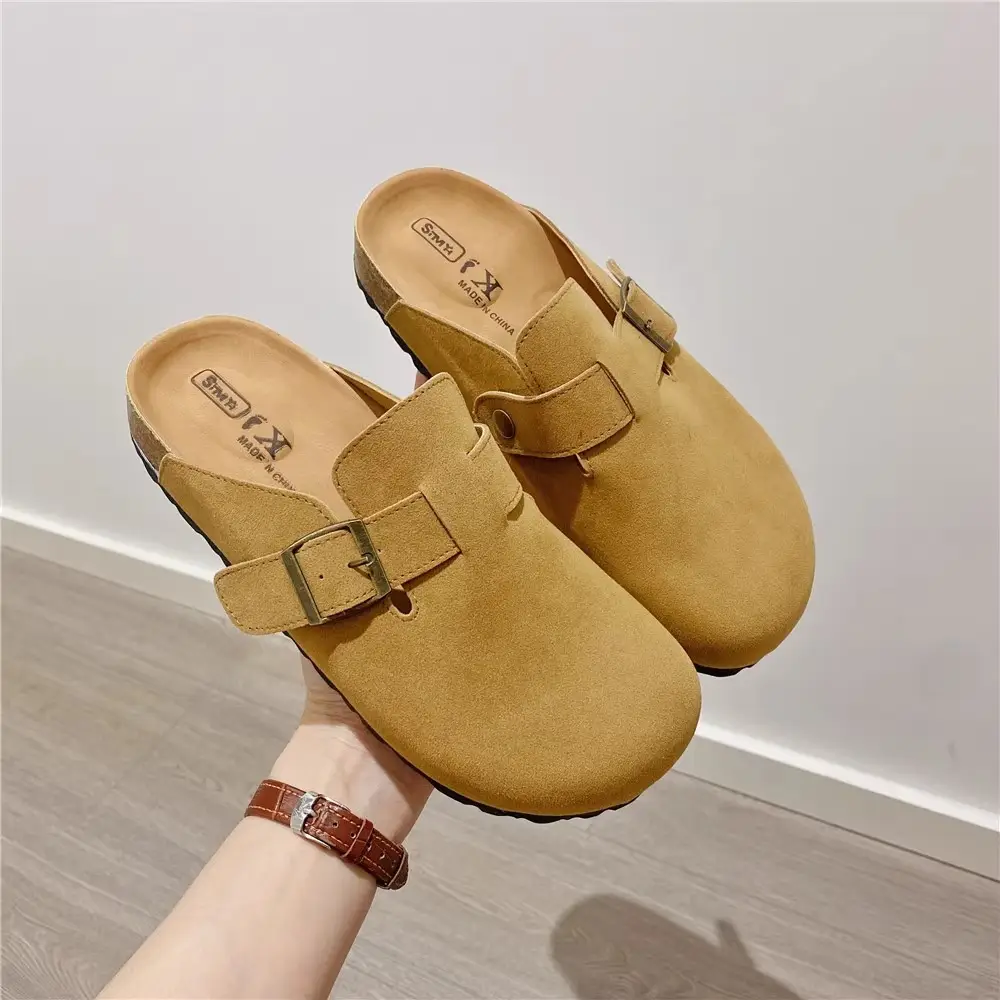Women's Beige Suede Slip-on Lazy Shoes with Inner Height - Image 3