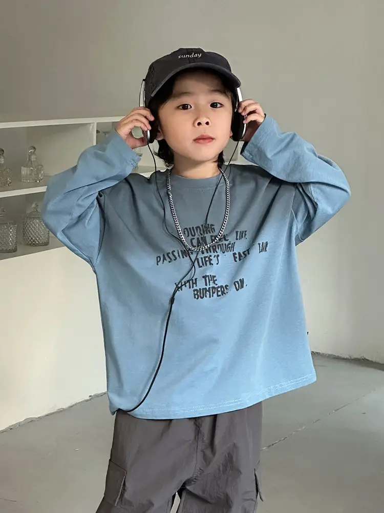 Boys Blue Graphic T-Shirt Loose Fit Casual Wear - Image 3