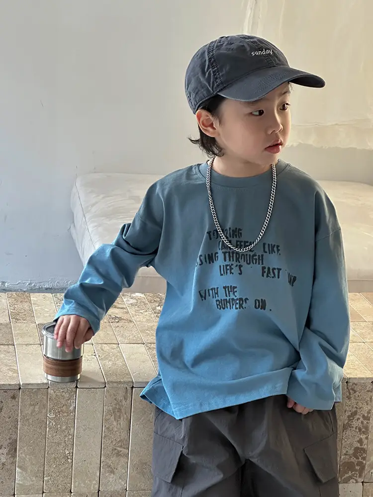 Boys Blue Graphic T-Shirt Loose Fit Casual Wear - Image 4