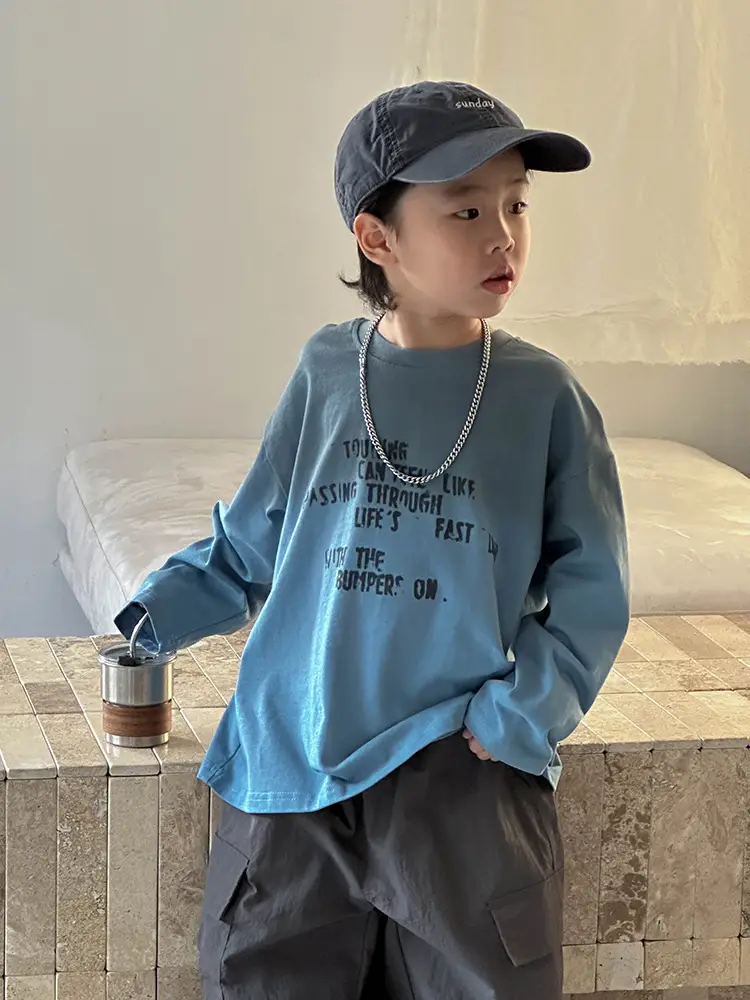 Boys Blue Graphic T-Shirt Loose Fit Casual Wear - Image 5