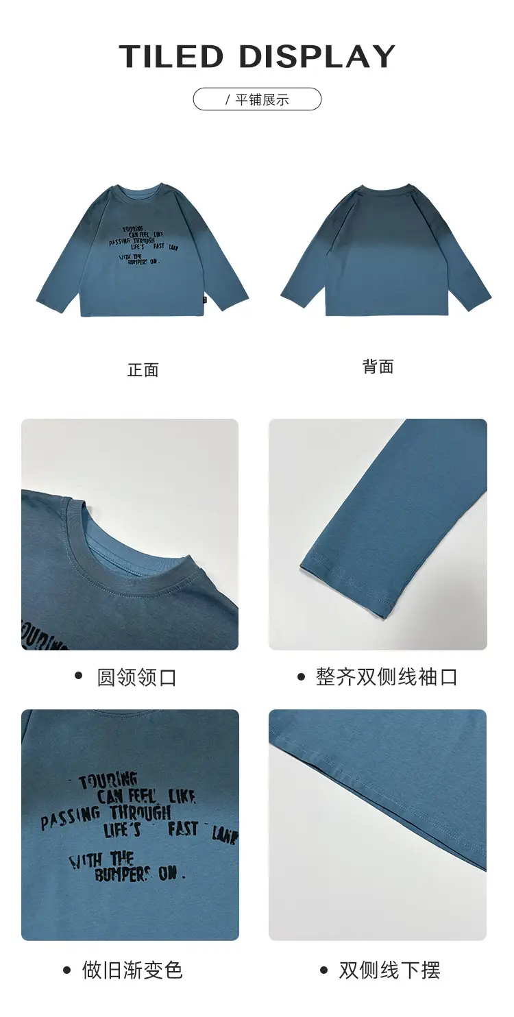 Boys Blue Graphic T-Shirt Loose Fit Casual Wear — feature 5
