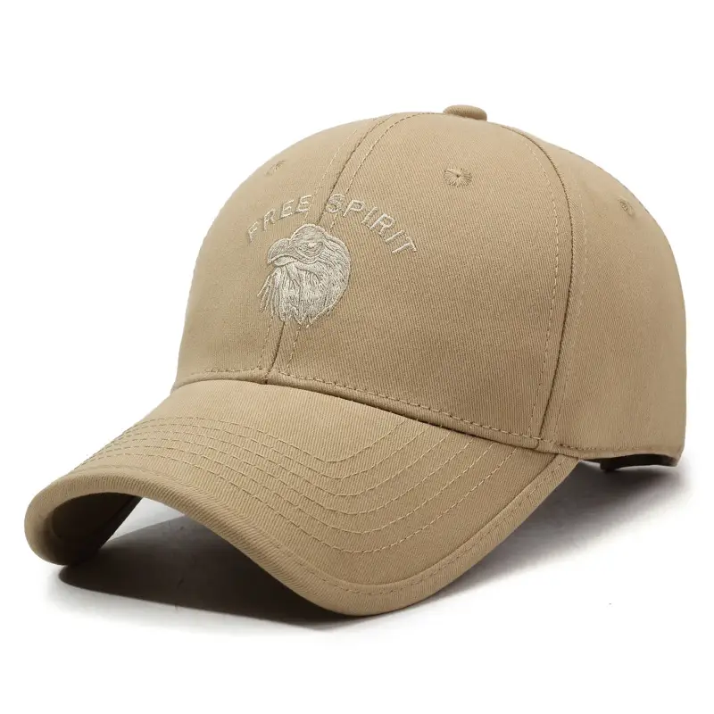 Korean Embroidered Baseball Cap Tan Men's Outdoor Sunshade
