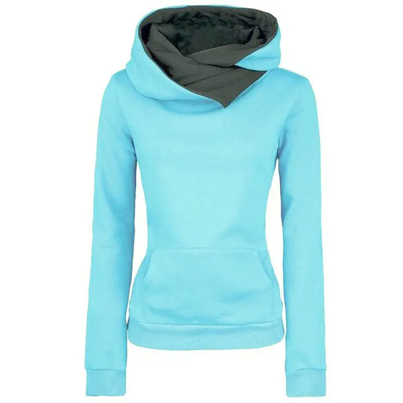 Women's Black Fleece Hoodie with Grey Lined Cap
