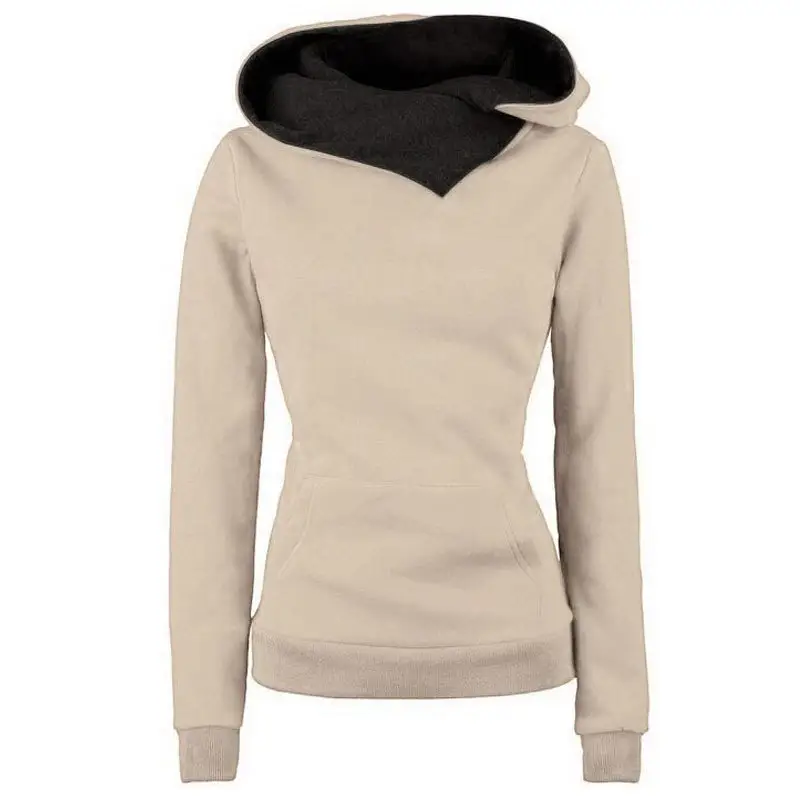 Women's Black Fleece Hoodie with Grey Lined Cap