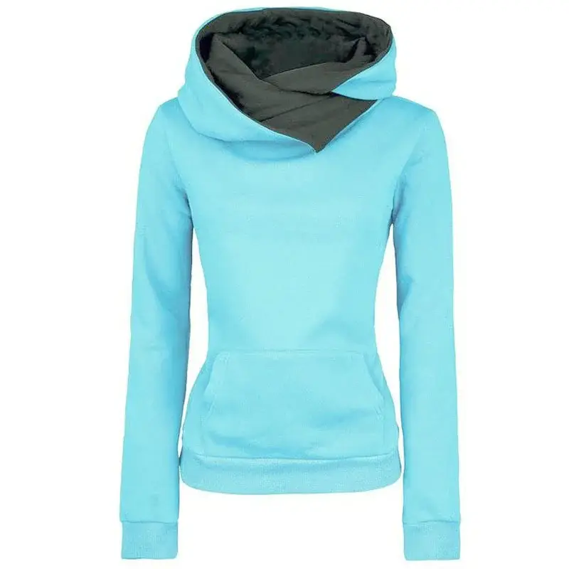 Women's Black Fleece Hoodie with Grey Lined Cap — feature 3