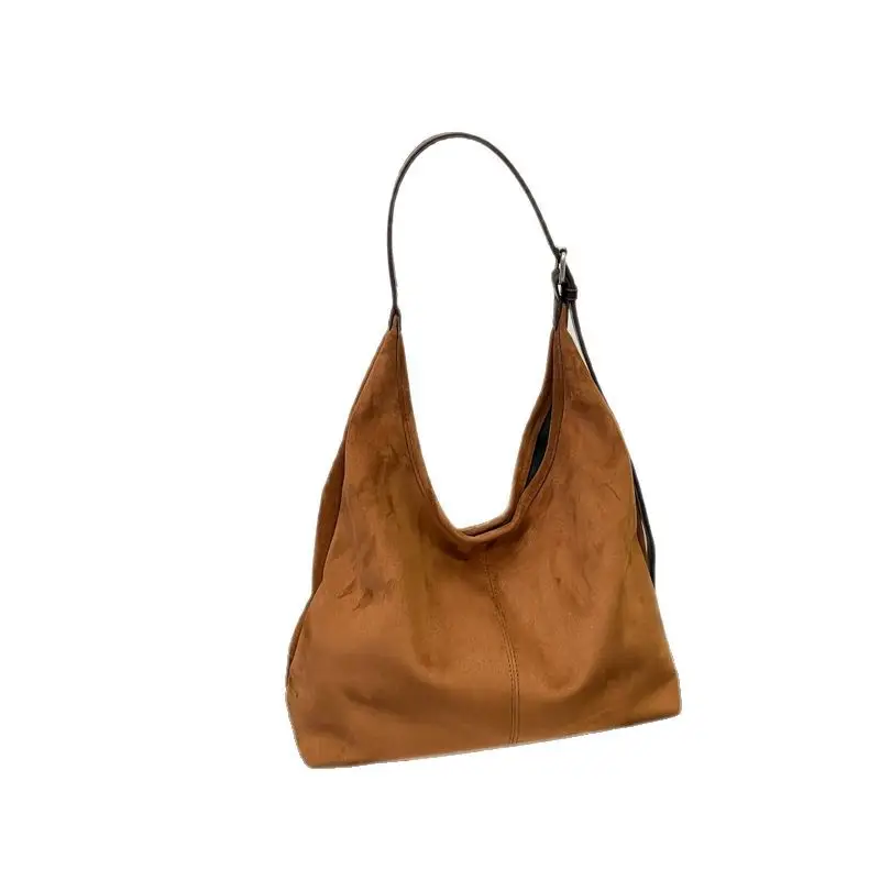 Vintage Frosted Shoulder Bag Large Capacity Texturized Commuter Tote - Image 8