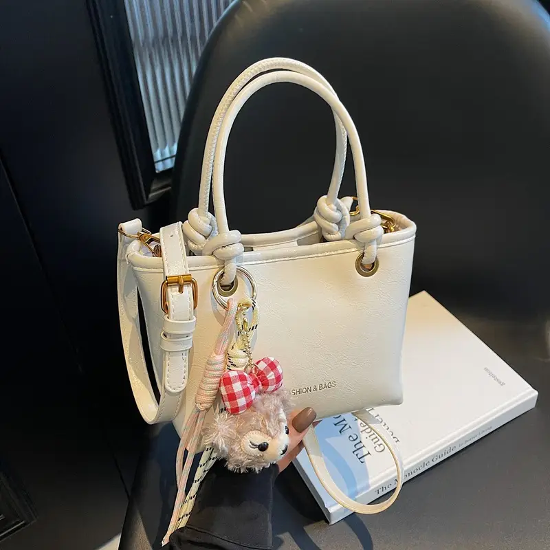 Vintage Women's Pink Shoulder Bag with Crossbody Handle