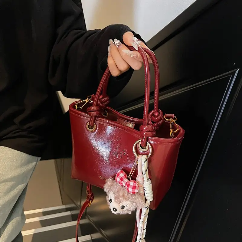 Vintage Women's Pink Shoulder Bag with Crossbody Handle