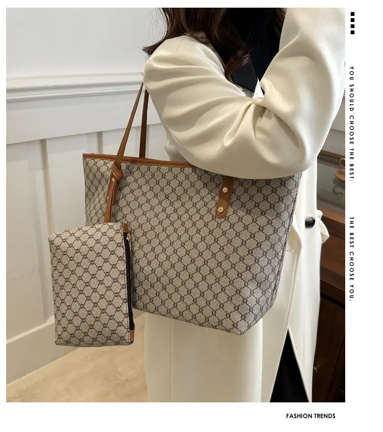 Women's 2-Piece Retro Plaid Shoulder Bag Set — feature 1