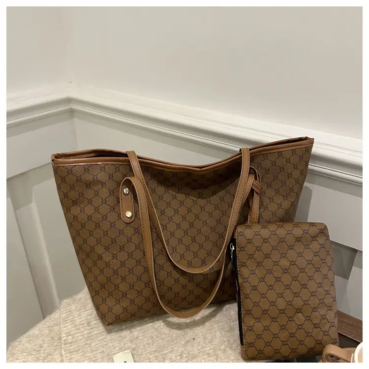 Women's 2-Piece Retro Plaid Shoulder Bag Set - Image 2