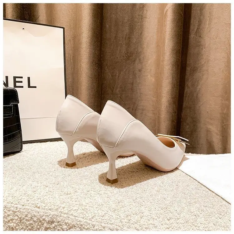 French-Style High Heels for Women, Elegant Shallow Mouth, Non-Abrasive, Pointed Toe, Versatile Square Buckle, Stiletto Heels, Women's Shoes, 2026 Spring and Autumn New Style — feature 7