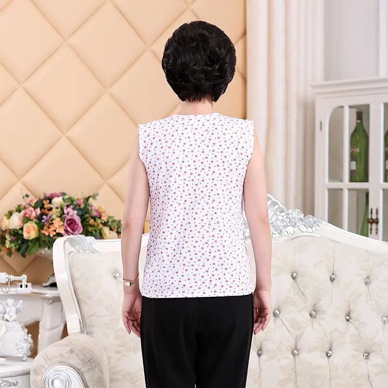 Middle-aged Women's Vest Pure Cotton Loose Old Lady Grandma's Pure Cotton Mom's Underwear Summer Thin Underwear for the Elderly