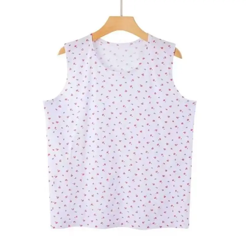 Middle-aged Women's Vest Pure Cotton Loose Old Lady Grandma's Pure Cotton Mom's Underwear Summer Thin Underwear for the Elderly