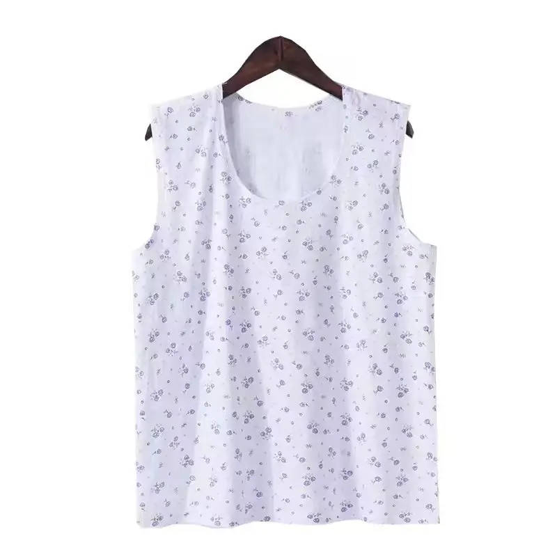 Middle-aged Women's Vest Pure Cotton Loose Old Lady Grandma's Pure Cotton Mom's Underwear Summer Thin Underwear for the Elderly