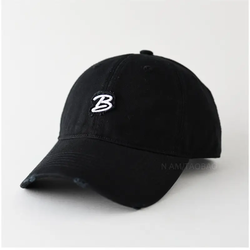 Women's Black Embroidered Baseball Cap with Logo - Image 3