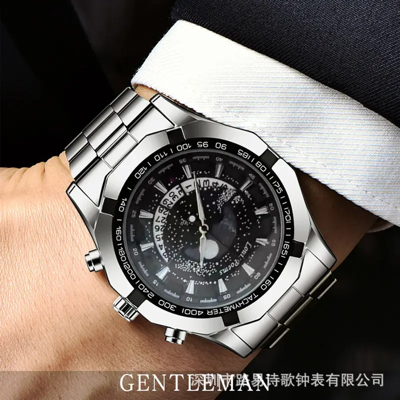 Waterproof Men's Large Dial Chronograph Watch
