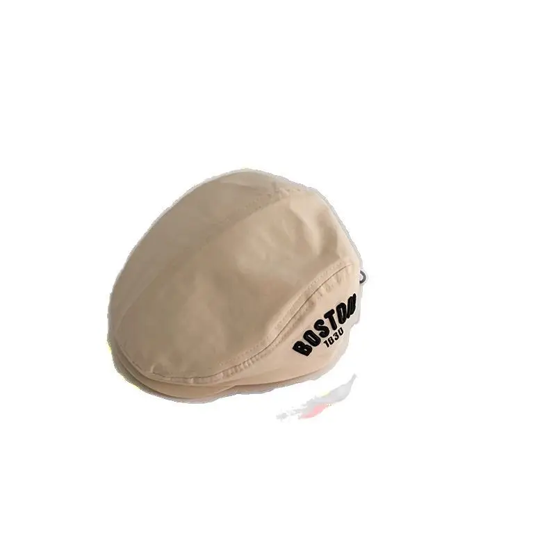 Brown Korean Letter Beret for Kids Sunshade Windproof