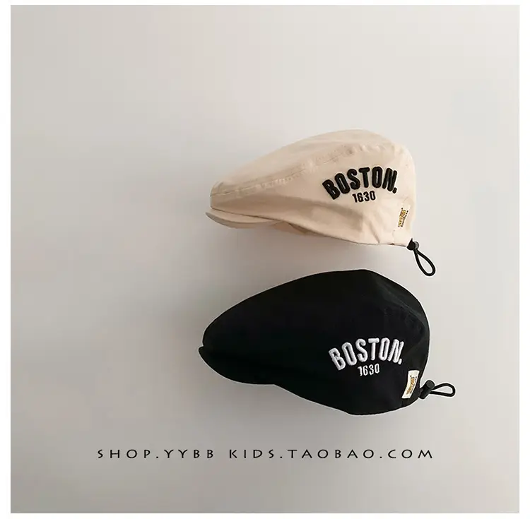 Brown Korean Letter Beret for Kids Sunshade Windproof — feature 14