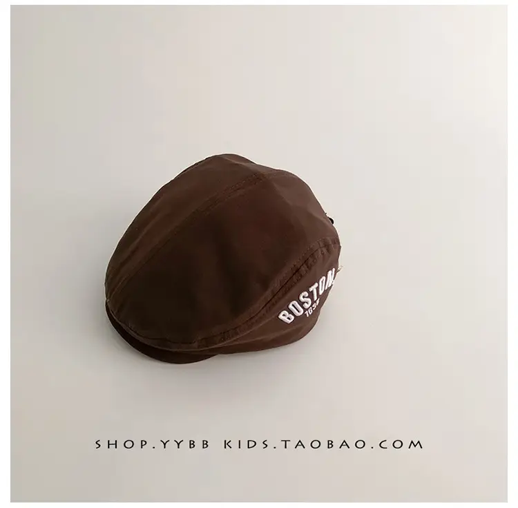 Brown Korean Letter Beret for Kids Sunshade Windproof — feature 18