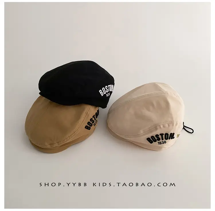 Brown Korean Letter Beret for Kids Sunshade Windproof — feature 7
