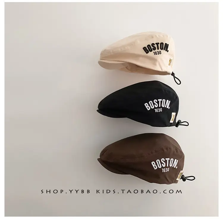 Brown Korean Letter Beret for Kids Sunshade Windproof — feature 9
