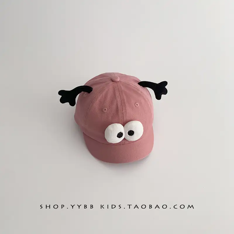 Pink Cute Baby Hat with Antennas and Eyes - Image 4