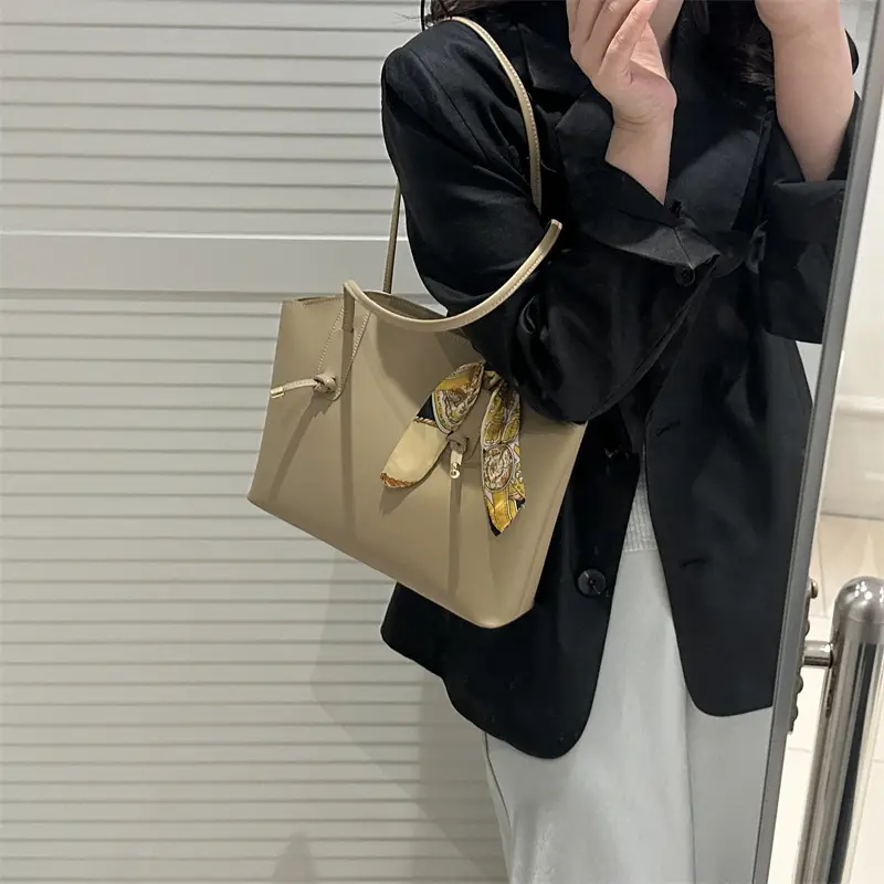 Korean Style Shoulder Tote Bag Beige 2025 - Image 8