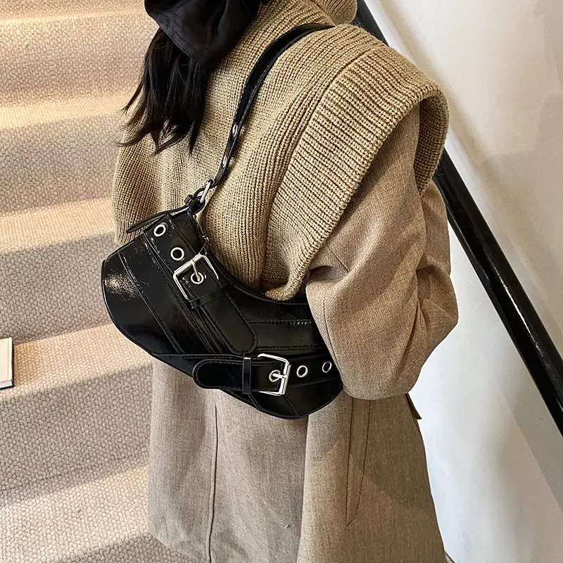 Women's Elegant Underarm Bag White Leather 2025