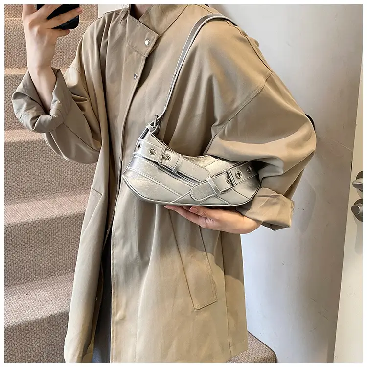 Women's Elegant Underarm Bag White Leather 2025 — feature 12