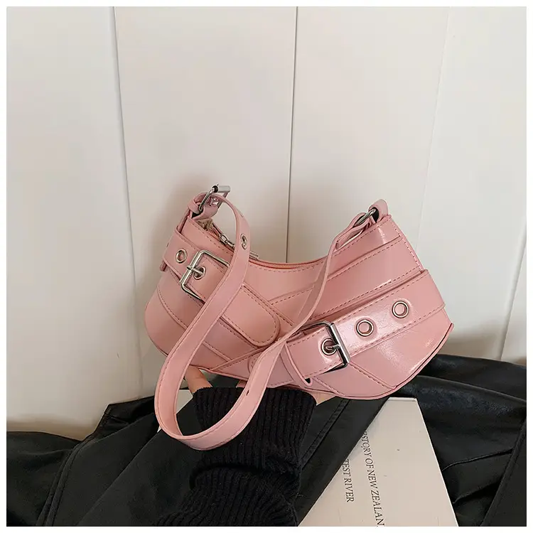 Women's Elegant Underarm Bag White Leather 2025