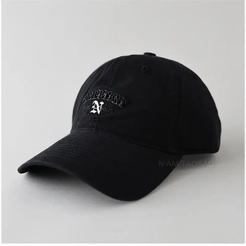 White Letter Baseball Cap Women Wide Brim Sunscreen Hat - Image 12