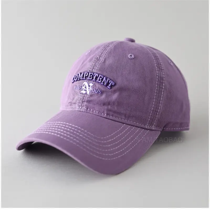 White Letter Baseball Cap Women Wide Brim Sunscreen Hat - Image 13
