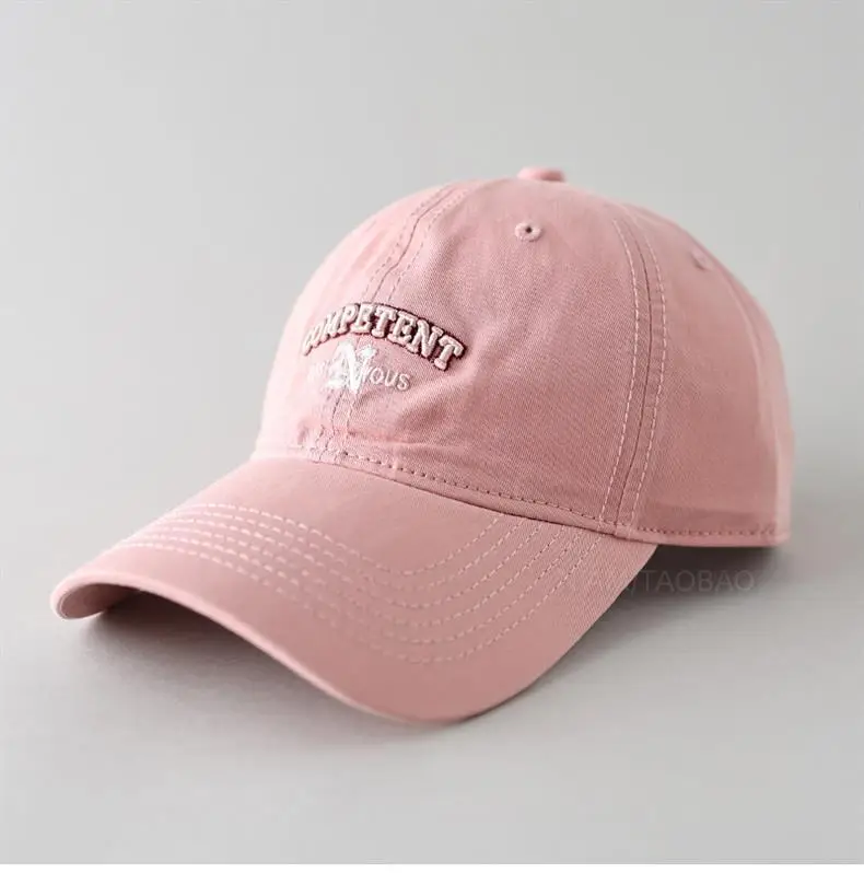 White Letter Baseball Cap Women Wide Brim Sunscreen Hat — feature 10