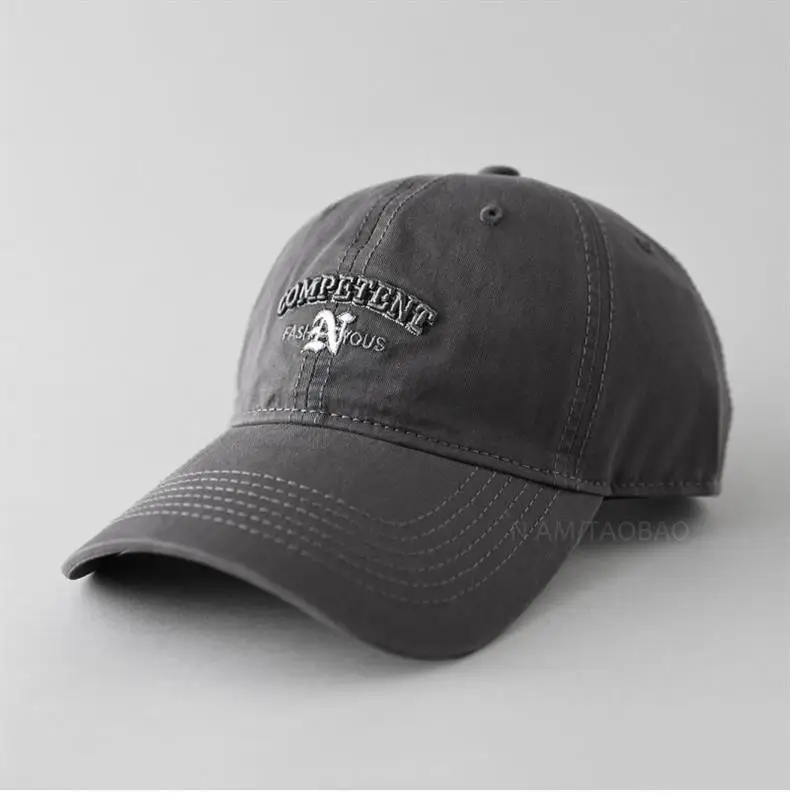 White Letter Baseball Cap Women Wide Brim Sunscreen Hat — feature 12