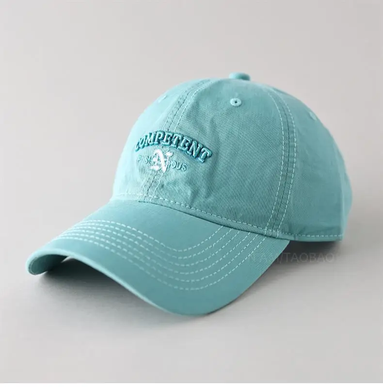 White Letter Baseball Cap Women Wide Brim Sunscreen Hat — feature 2