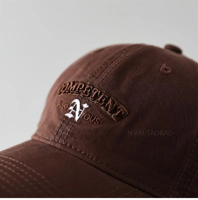 White Letter Baseball Cap Women Wide Brim Sunscreen Hat — feature 21