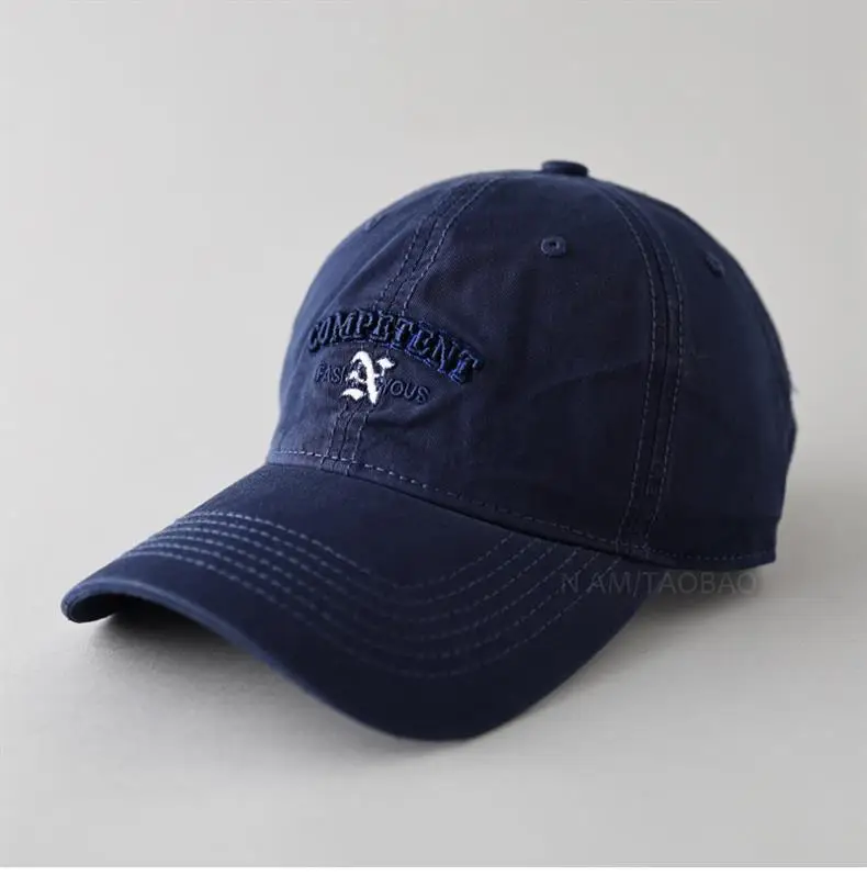 White Letter Baseball Cap Women Wide Brim Sunscreen Hat — feature 3