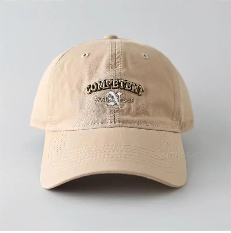White Letter Baseball Cap Women Wide Brim Sunscreen Hat — feature 6