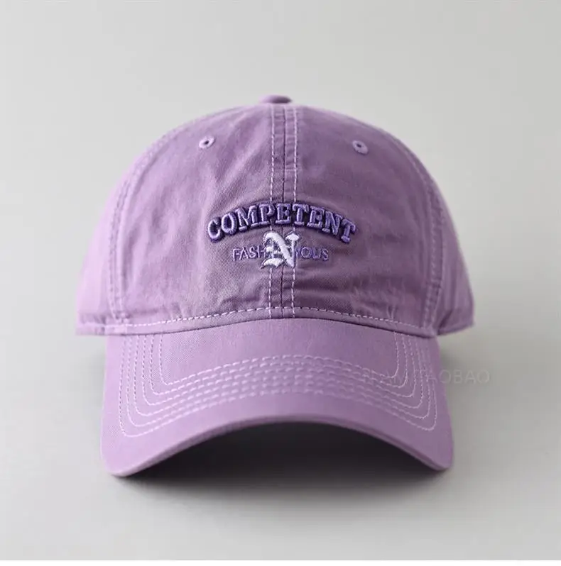 White Letter Baseball Cap Women Wide Brim Sunscreen Hat — feature 7