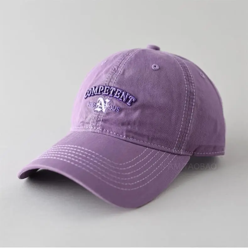 White Letter Baseball Cap Women Wide Brim Sunscreen Hat — feature 8