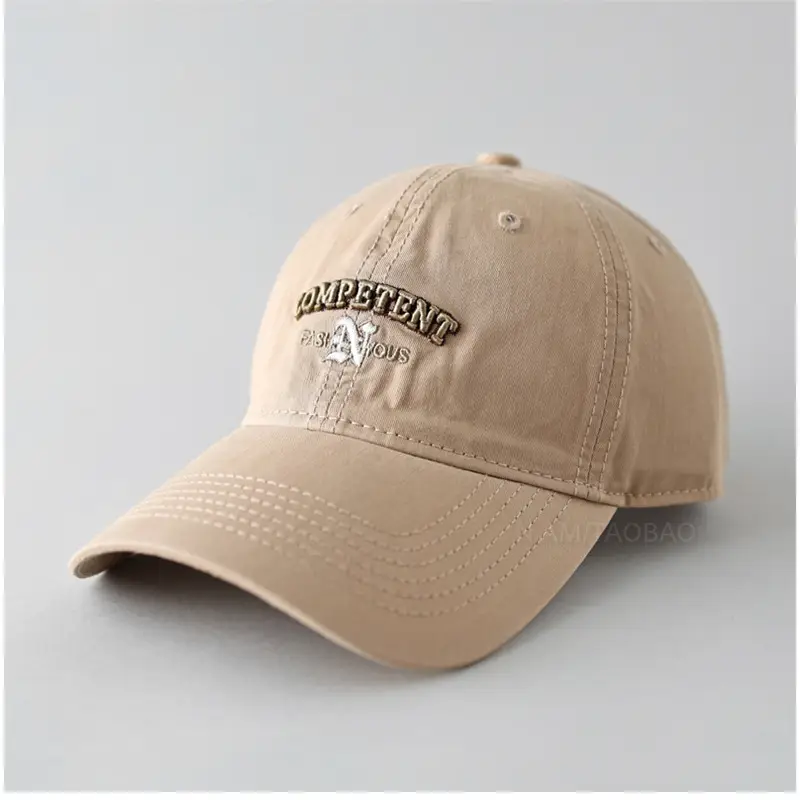 White Letter Baseball Cap Women Wide Brim Sunscreen Hat - Image 9