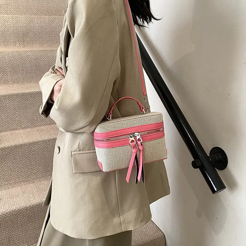 2026 Summer Crossbody Bag for Women Pink Beige - Image 2