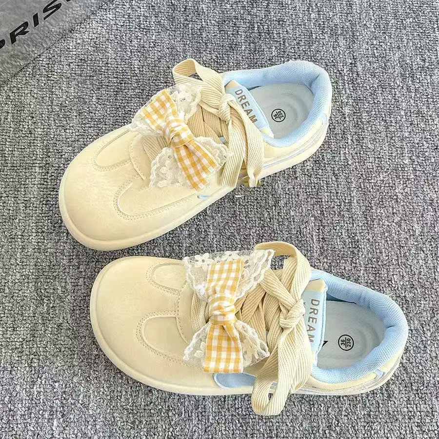 Women Wind Yellow Bow Training Shoes 2025 Spring - Image 4