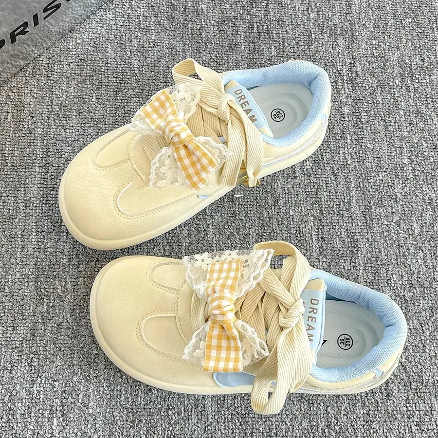 Women Wind Yellow Bow Training Shoes 2025 Spring — feature 2