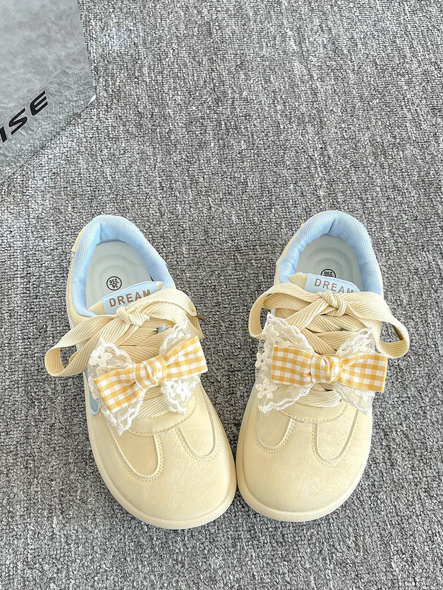 Women Wind Yellow Bow Training Shoes 2025 Spring — feature 5