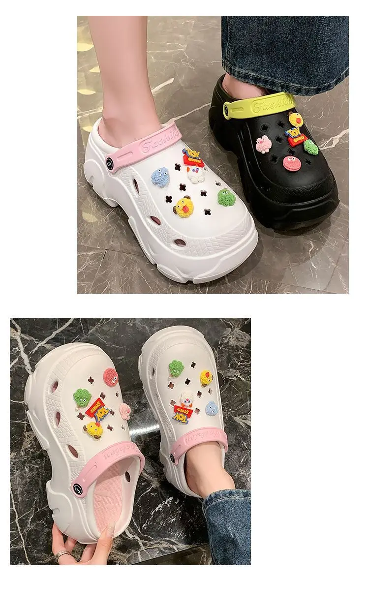 Hole Shoes Women's Summer Thick Sole Outer Wear 2025 New Beach Internet Celebrous Slip-on Feeling Non-slip Baotou Sandals Women — feature 20