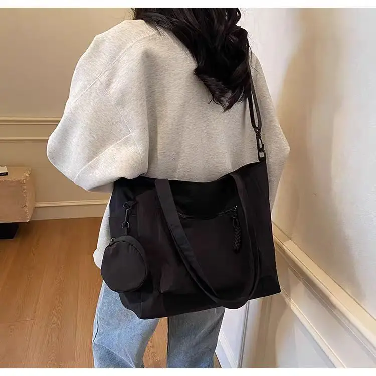 Crossbody Nylon Tote Bag Green Large Capacity — feature 15